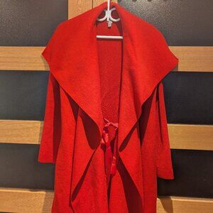 TRISTAN - Chic Red Long Cardigan L/XL - Veste chic longue rouge